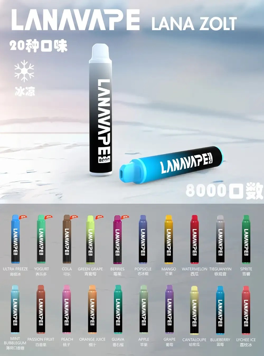 LANA 8000口一次性電子煙🔋可充電設計丨持久耐用 時尚便攜:圖片 2